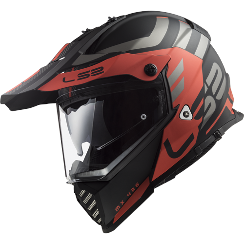 LS2 MX436 PIONEER EVO ADVENTURER MATT BLACK RED