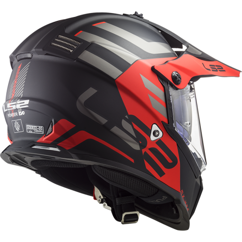 LS2 MX436 PIONEER EVO ADVENTURER MATT BLACK RED